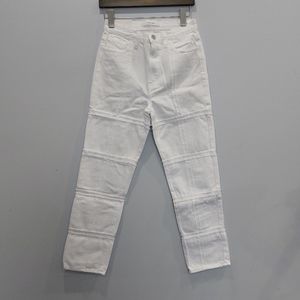 J Brand Jules White Off the Grid Patched Denim Jeans Hi Waist Ankle Straight